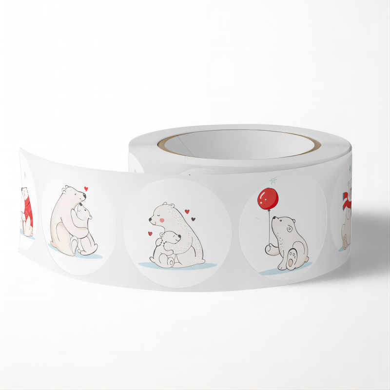 Label Card In Fashion Design Product Sticker Printing Custom Adhesive Brand Logo Round Label Rolls