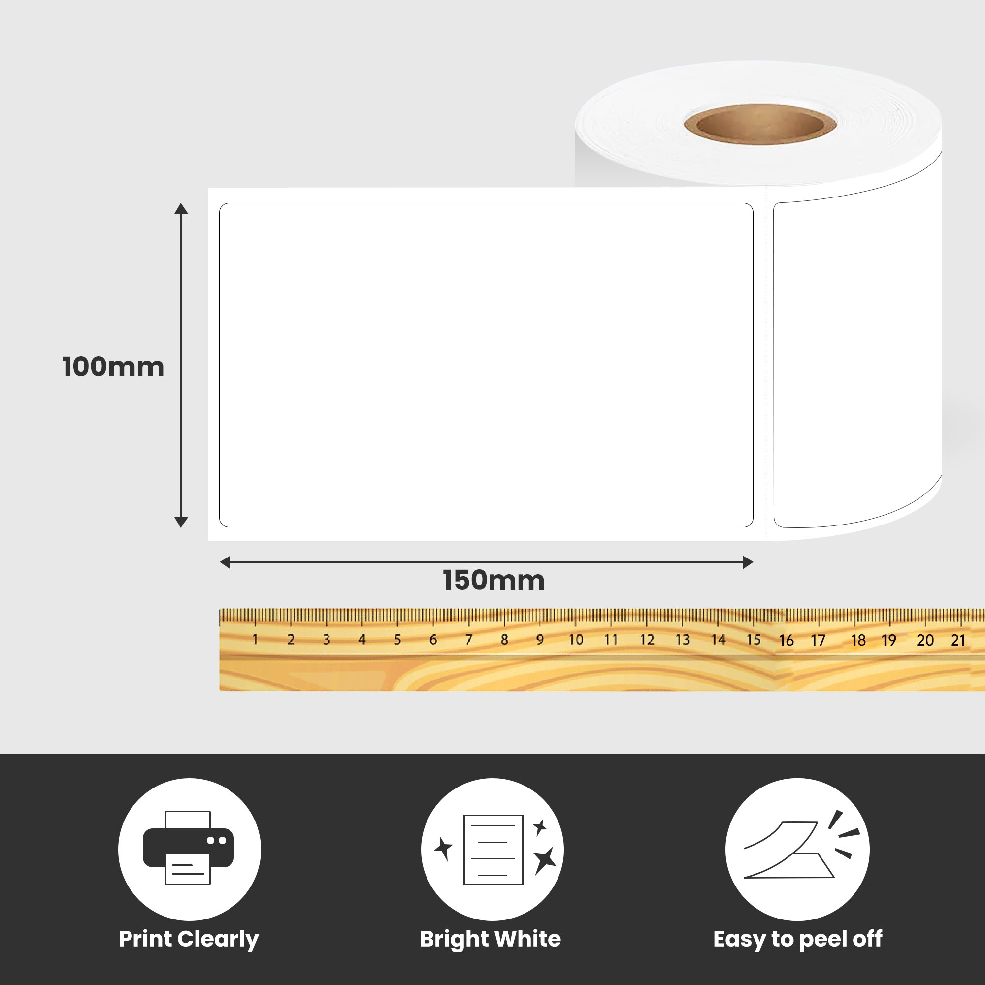 Self Adhesive waterproof Blank 4X6 inch 100x150mm Thermal shipping Label Roll 250 labels per roll