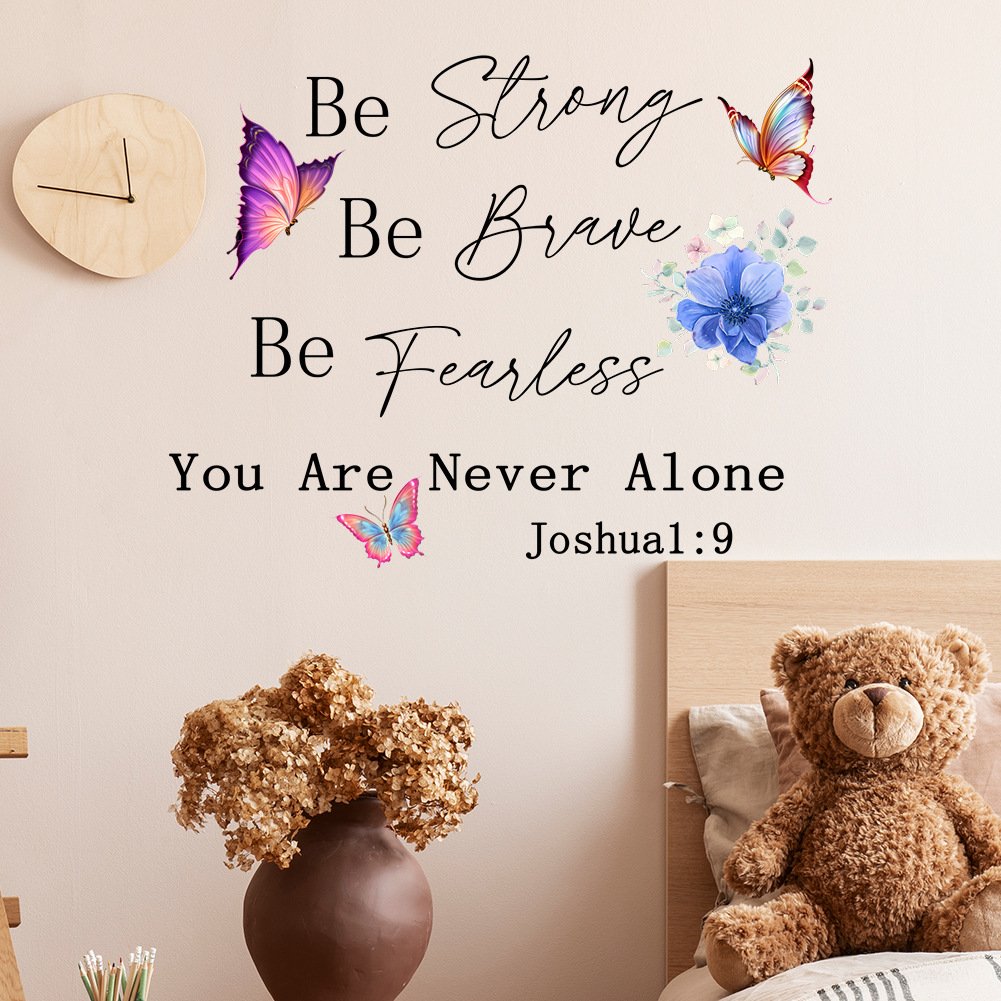 Colorful cartoon 3d butterfly decoration family motto water proof die cut stickers for home decor kids room