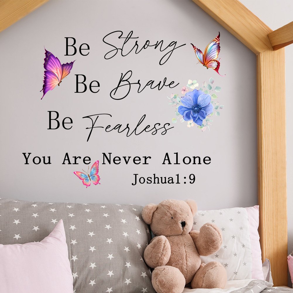 Colorful cartoon 3d butterfly decoration family motto water proof die cut stickers for home decor kids room