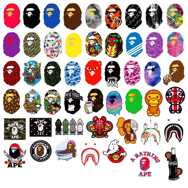 50Pcs Cool Hot Sale Monkey Ape Avatar Graffiti Sticker For Decorative Home Table Bottle Cup Phone Laptop Logo Stickers