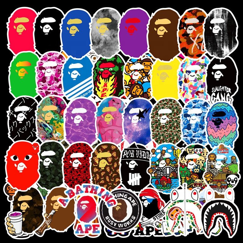 50Pcs Cool Hot Sale Monkey Ape Avatar Graffiti Sticker For Decorative Home Table Bottle Cup Phone Laptop Logo Stickers