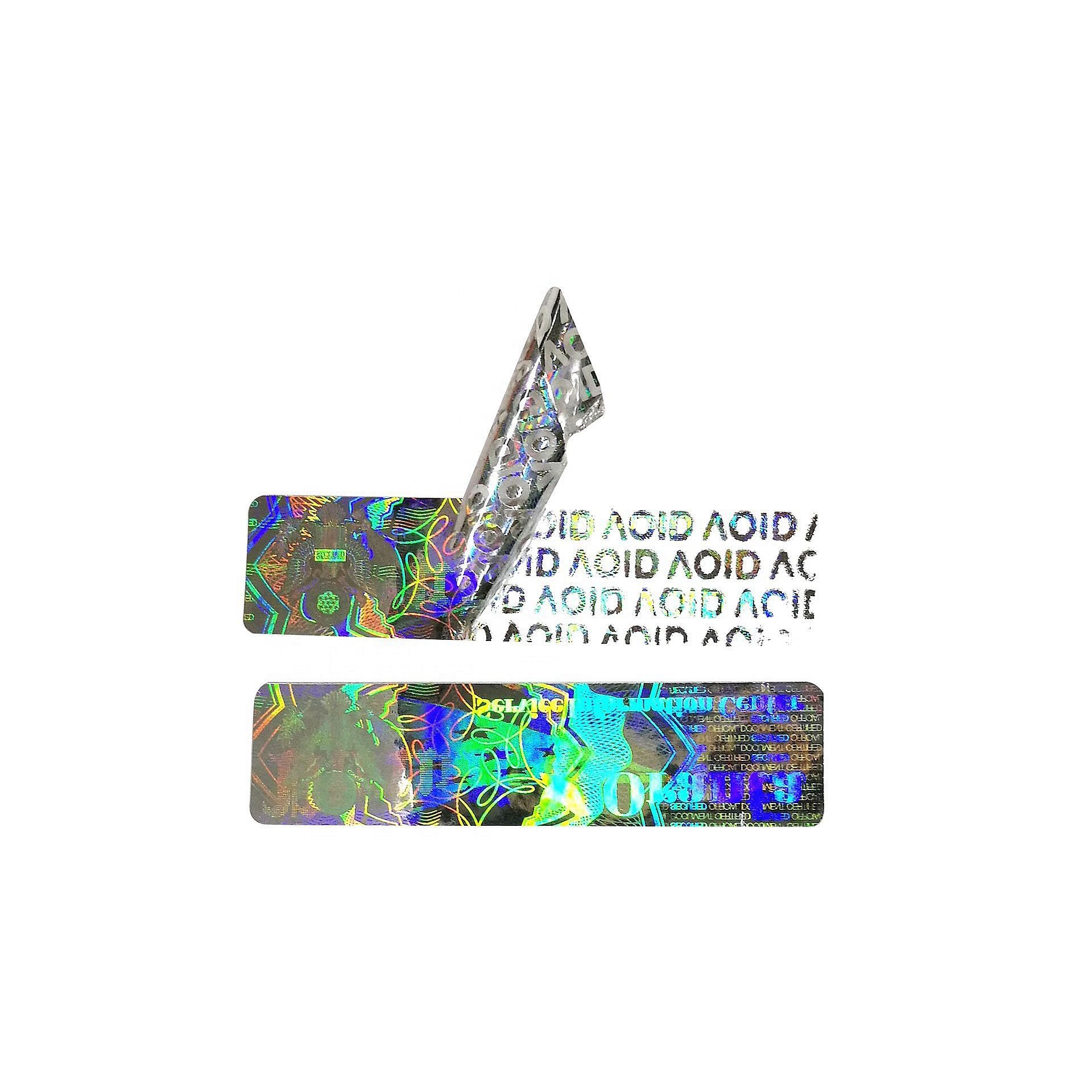 Custom anti-counterfeiting 3d hologram sticker in blue silver color with holographic foil color