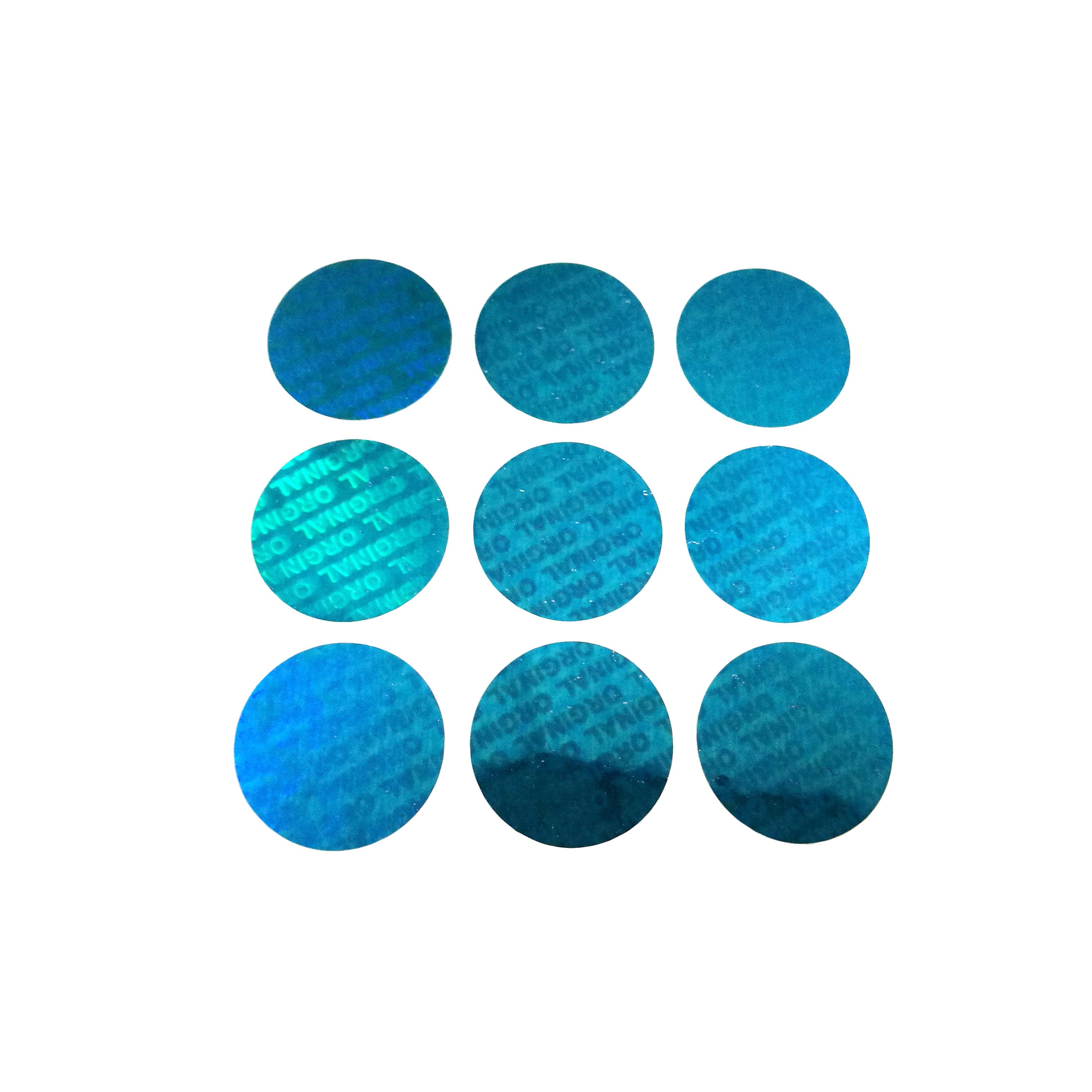 Custom anti-counterfeiting 3d hologram sticker in blue silver color with holographic foil color