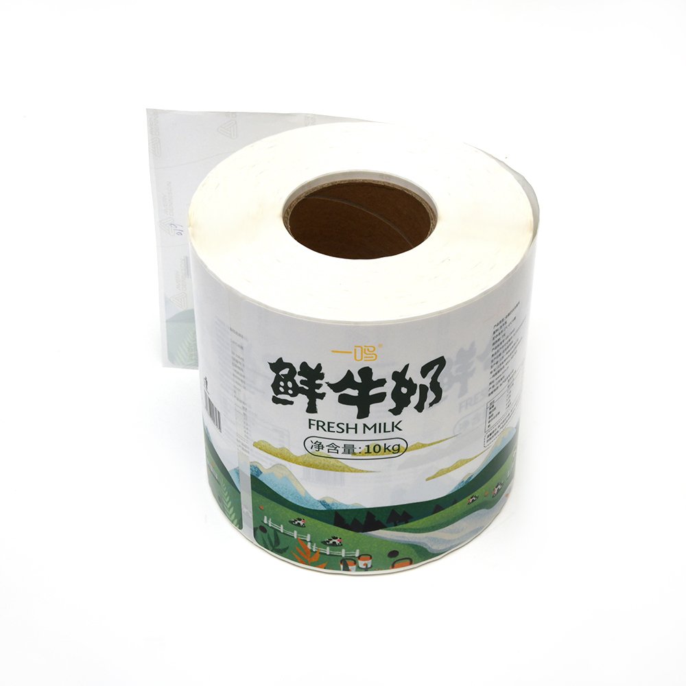 custom print vinyl adhesive food safety label paper dessert product cake sticker round white