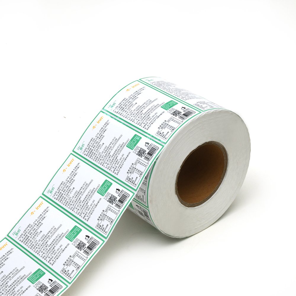 custom print vinyl adhesive food safety label paper dessert product cake sticker round white