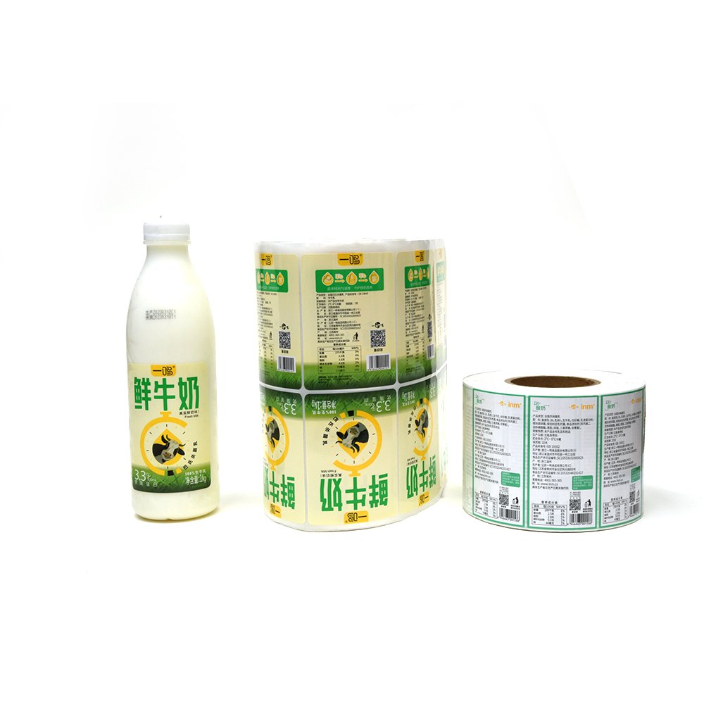 custom print vinyl adhesive food safety label paper dessert product cake sticker round white