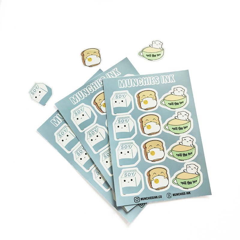Wholesale Waterproof Custom Printing Vinyl Kiss Cut Cute Paper Sticker Sheet For Planner Stationery