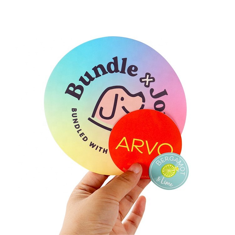 Customized printing adhesive label sticker personalized logo white vinyl logo stickers custom stickers