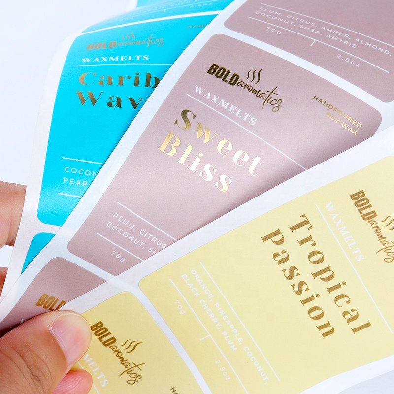 Customized printing adhesive label sticker personalized logo white vinyl logo stickers custom stickers