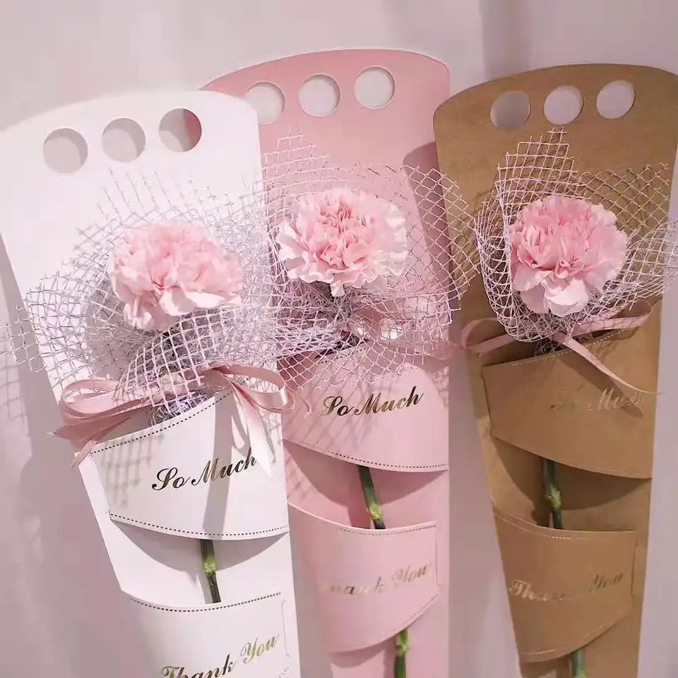 Industry custom ribbon for Valentine Father's Day Birthday Flower Rose gift Packaging boxes for bouquets