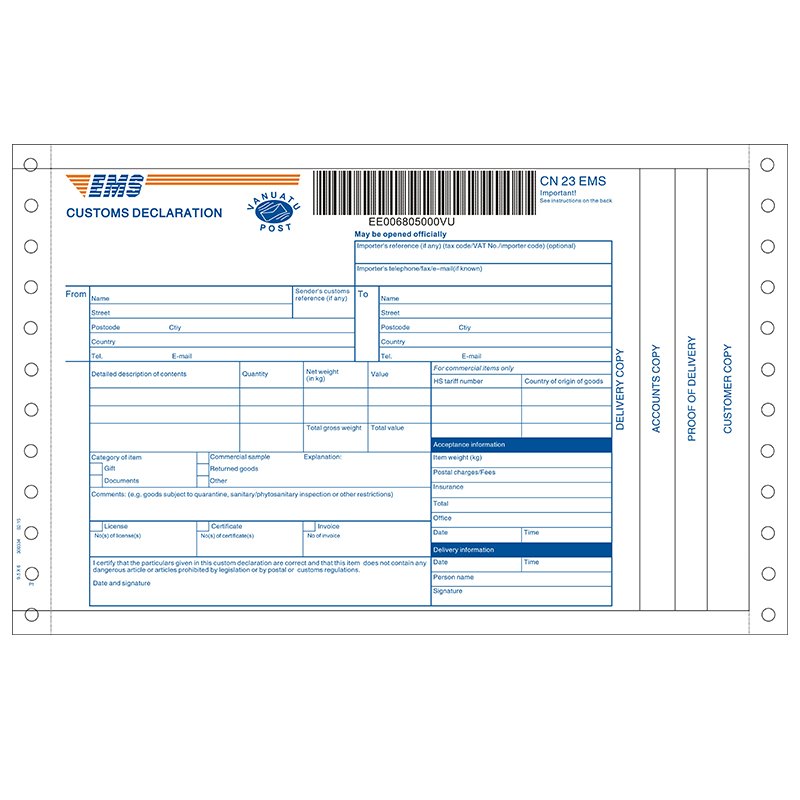 Low Price Self-Adhesive International Barcode Printing Express Bill Shipping Waybill Sticker for Fedex UPS EMS DHL NCR