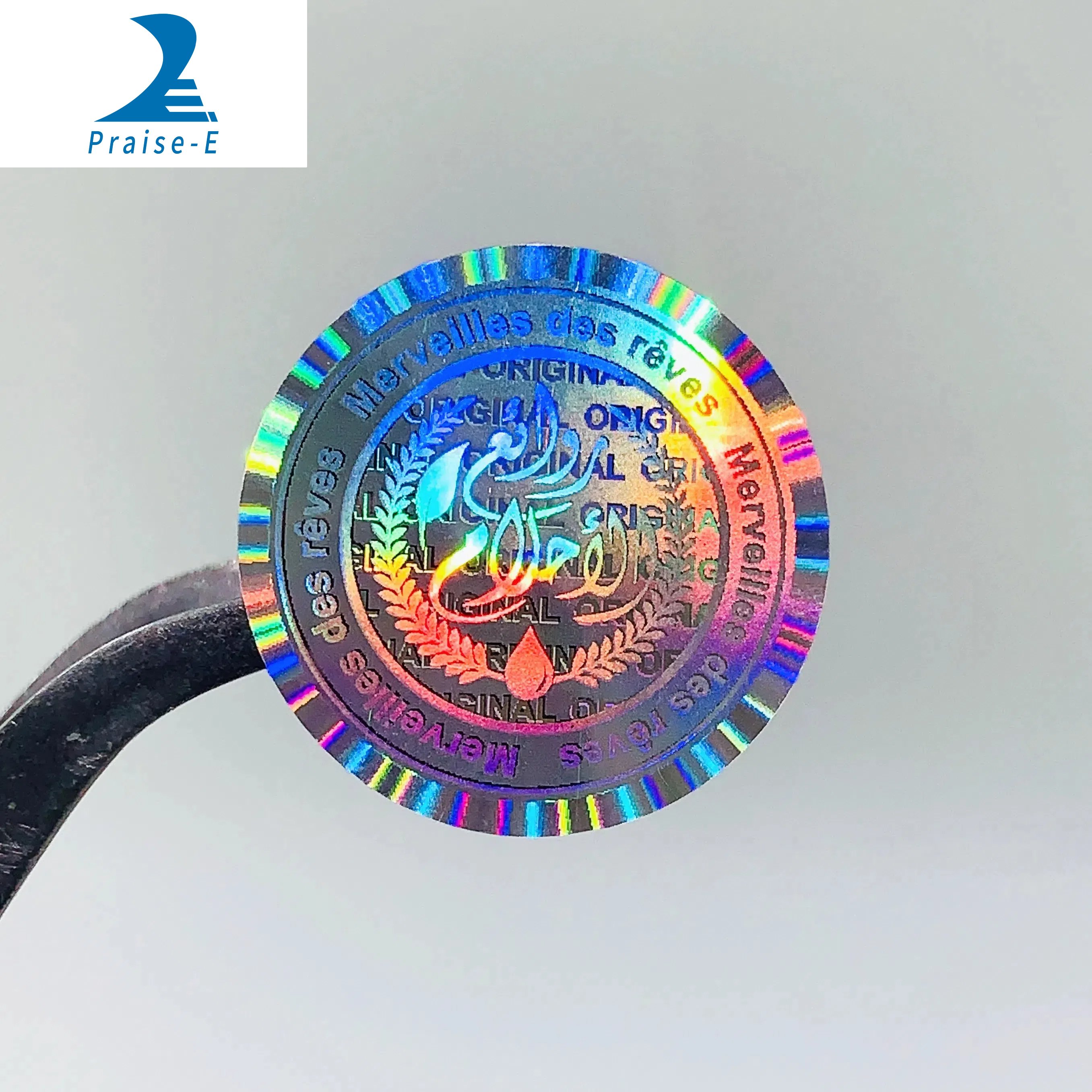 Dual channel hologram stickers custom 3d stickers custom logo security label
