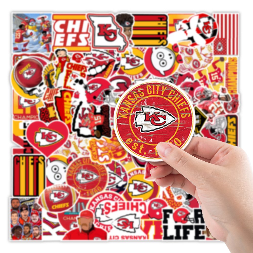 50Pcs Kansas City Chiefs American Football Graffiti Sticker For Bottle Laptop Phone Decor Vinyl Label