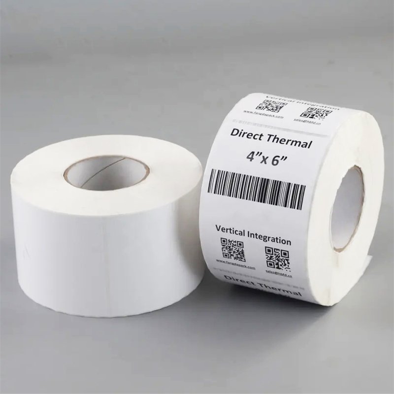 Custom Waterproof Roll A6 Waybill Printing Adhesive Paper 100x150 White Direct Thermal Shipping Label 4x6 inch Thermal Sticker