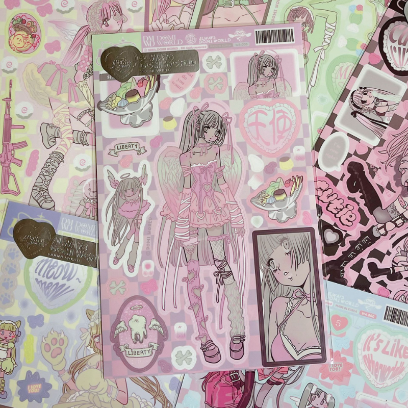 Custom Japanese Anime Waterproof Vinyl Die Cut Decorative Stickers for Laptop Water Bottle Cup Skateboard Luggage Bicycle