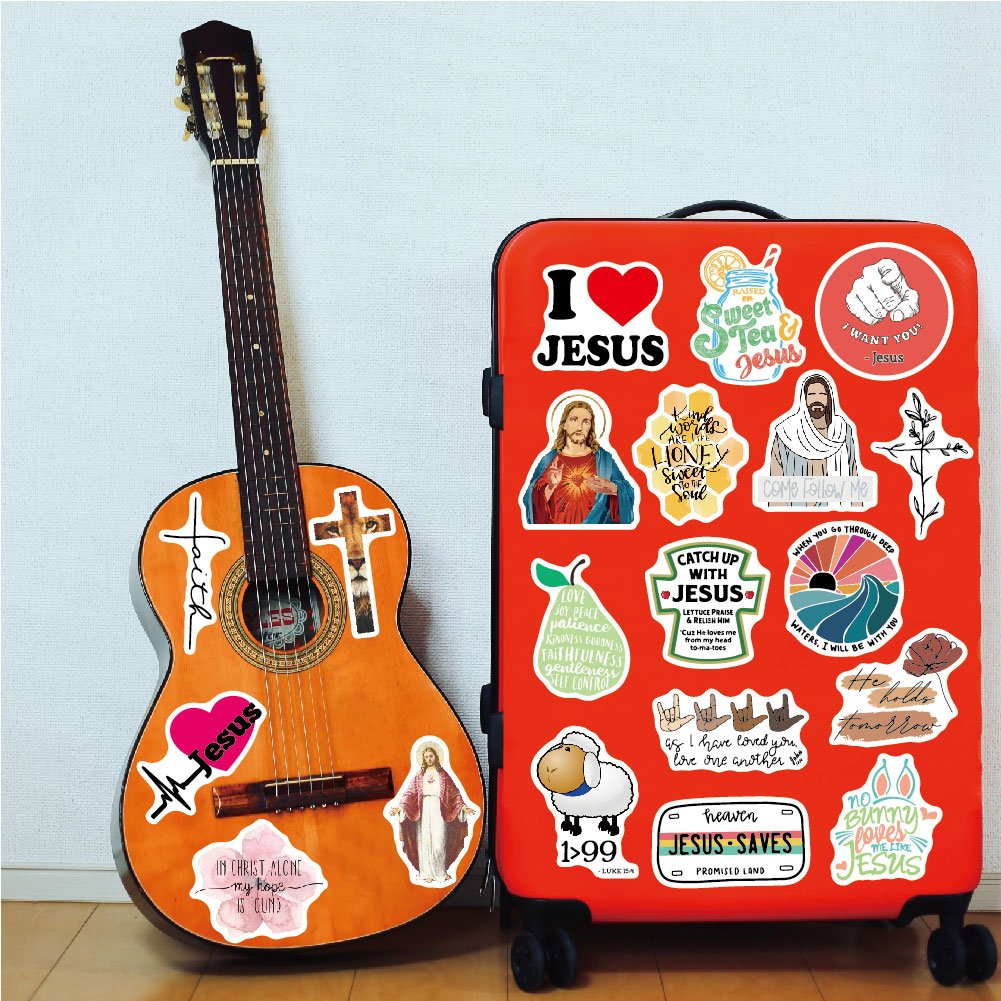 100Pcs Bible Jesus motivational Letter Stickers for Laptop Notebook water bottle Skateboard Luggage Inspire christian Stickers