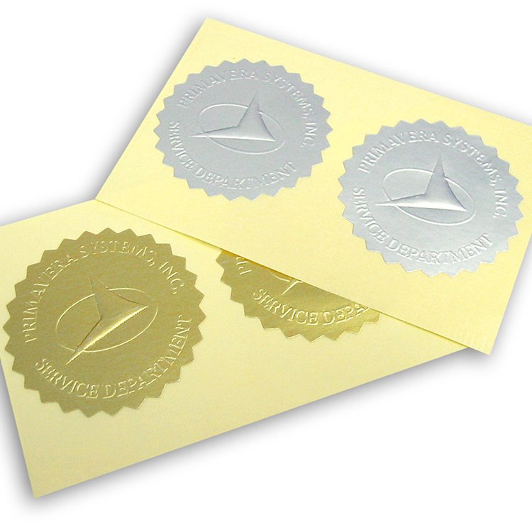 Gold Stamping Sticker Printing Embossed Sticker Custom Metallic Foil Sticker