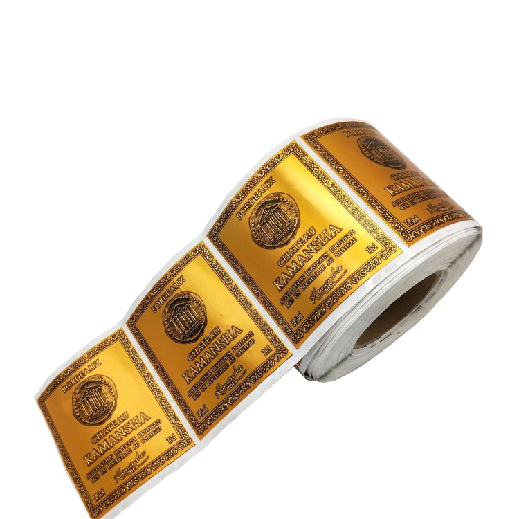 Gold Stamping Sticker Printing Embossed Sticker Custom Metallic Foil Sticker