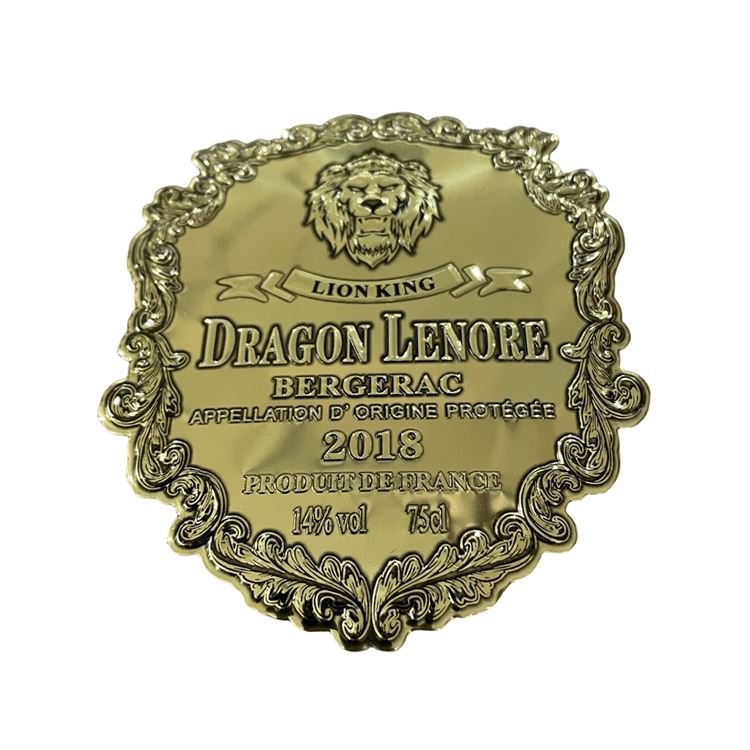 Custom Luxury Shiny Logo Perfume Labels 3d Metal Adhesive Sticker Metal Wine Bottle Stickers