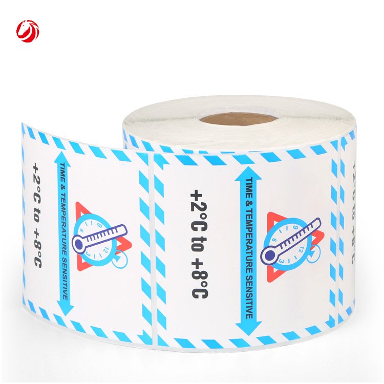 Time & temperature indicator label adhesive warning caution stickers Box Package Waterproof Self Adhesive Warning Fragile Labels