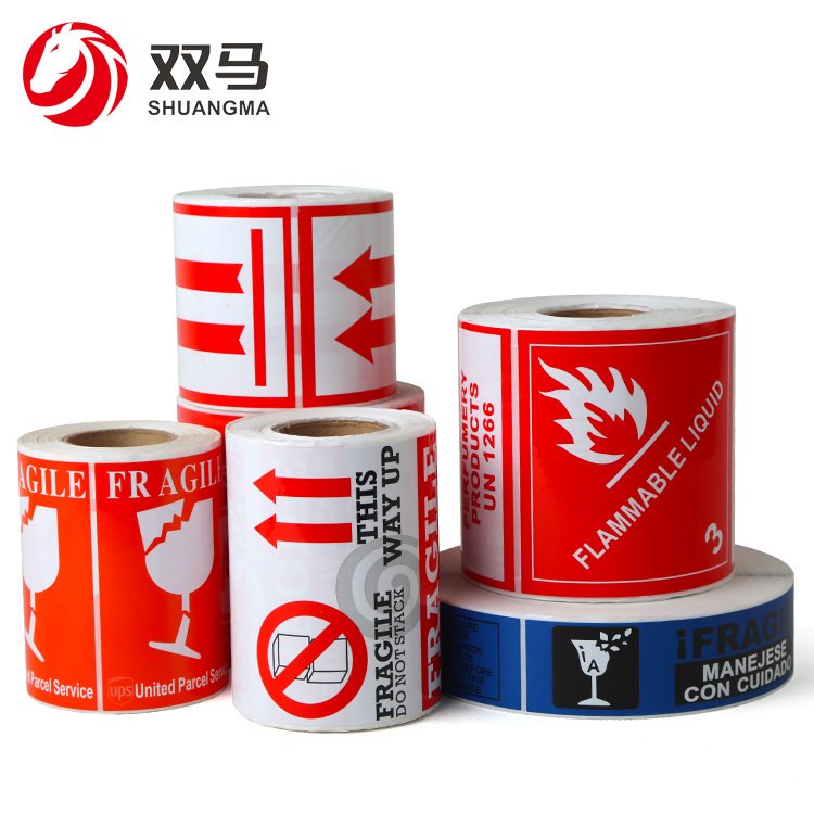 Time & temperature indicator label adhesive warning caution stickers Box Package Waterproof Self Adhesive Warning Fragile Labels