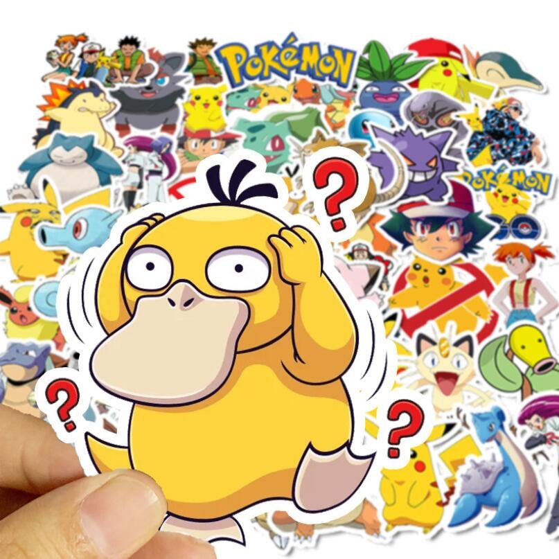 ZY0060C 50Pcs Japan Classic Anime Pokemoned Stickers Waterproof Notebook Pull Rod Box Car Sticker Skateboard Stickers For Moto