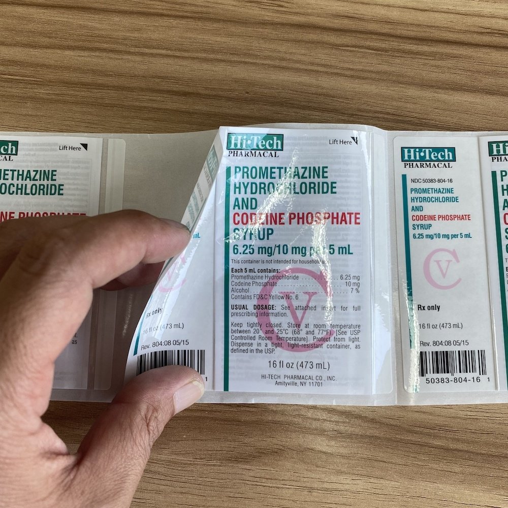 2022 NEW ARRIVAL Wockhardt Plain Multi Layer Folding Booklet Cough Syrup Bottle Labels Wockhardt Sticker Labels