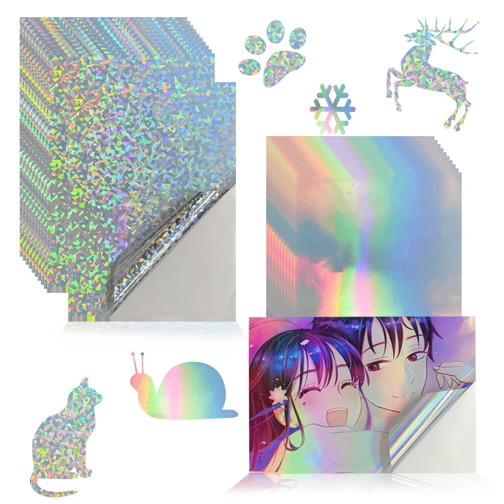 Ready To Ship Hot Sale PET OPP Self-adhesive Laser Printer Paper Inkjet Printer Holographic Paper for DIY Scrapbook Sticker