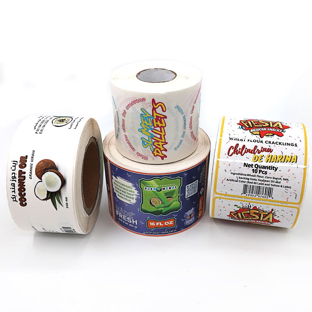 Custom Waterproof Bopp Vinyl Material Printing Etiqueta Logo Design Product Label Sticker Roll Packaging & Printing Services