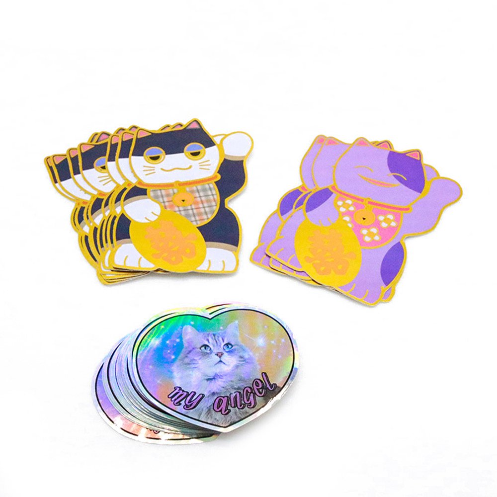 Custom Logo Made Printed Round 3d Laser Hologram Sticker Adhesive Waterproof Cute Stickers Waterproof Vinyl Decal Sticker