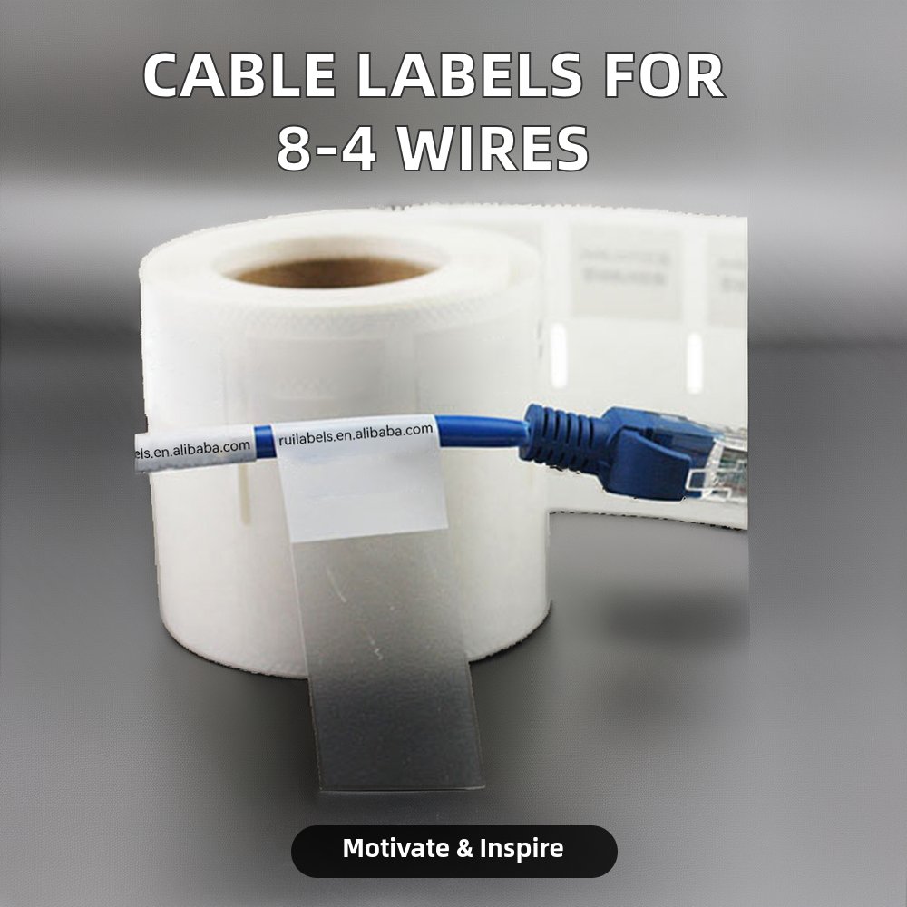 B-8427 Self-Laminating Wrap around Self-Adhesive Cable Labels 8.5x11\" Sheets for 8-4 AWG Wires for Stickers