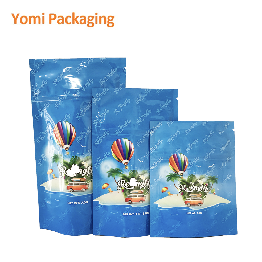 1g 3.5g 7g 14g 26g 28g black mylar bags with clear window