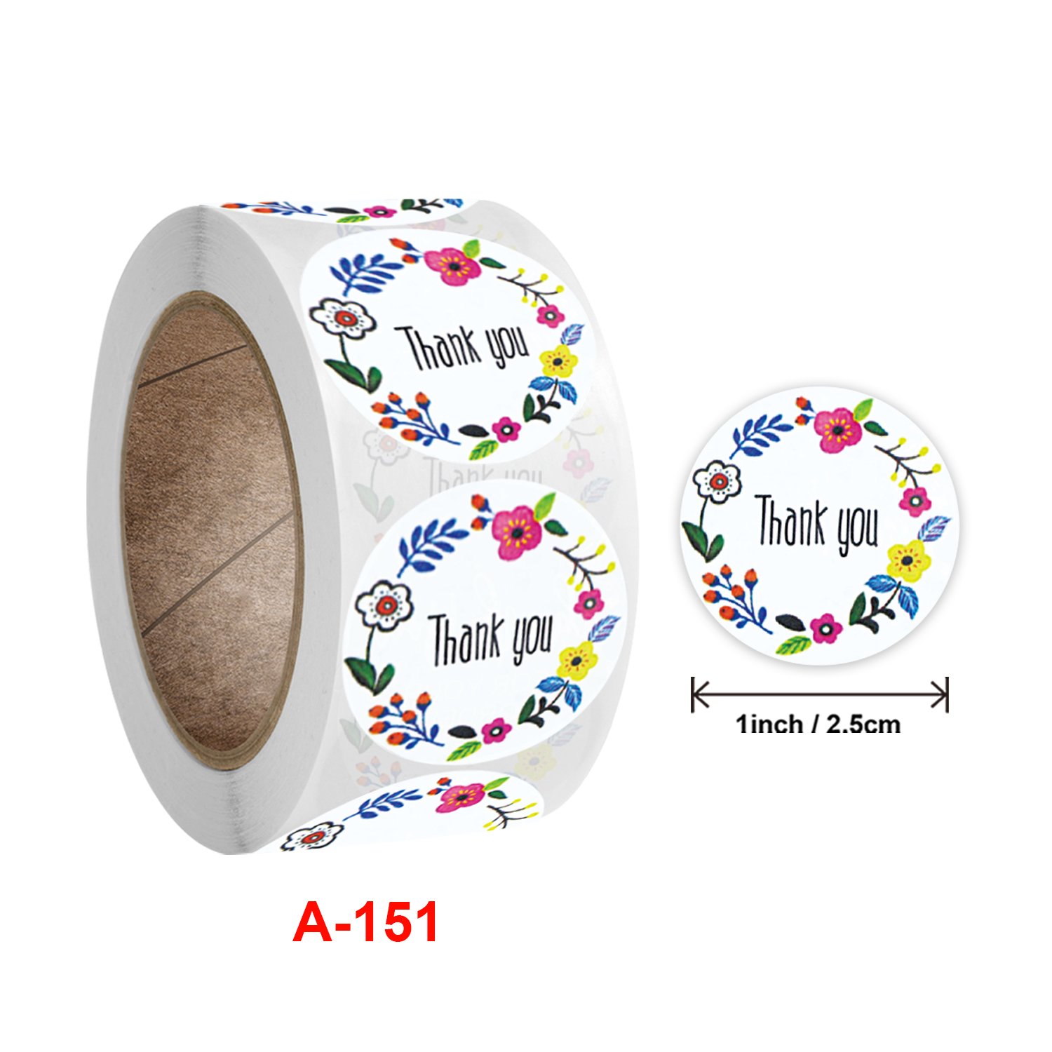 Factory direct sales personalized cute thank you label flower sticker custom logo adhesive waterproof sticker