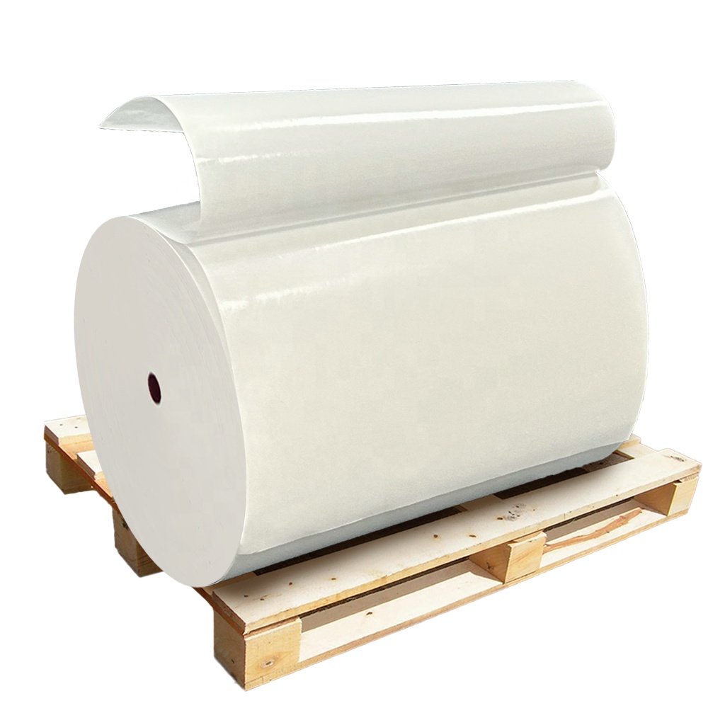 Flexo jumbo roll Semi Glossy art paper custom stickers paper jumbo roll labels self-adhesive sticker