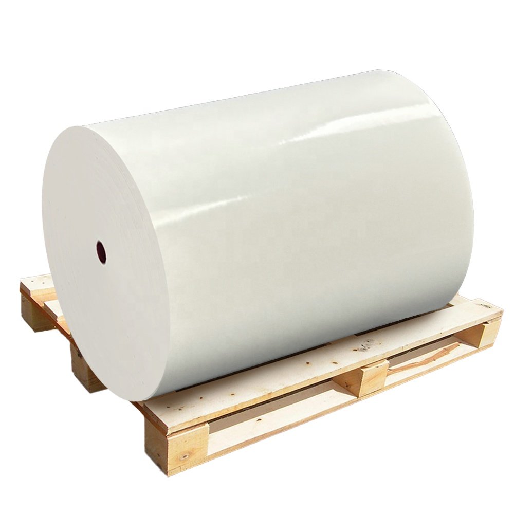 Flexo jumbo roll Semi Glossy art paper custom stickers paper jumbo roll labels self-adhesive sticker