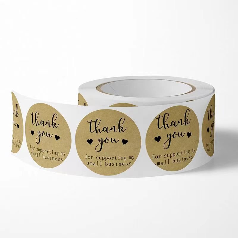 Waterproof Round Thank You Label Sticker Printing Personalized High Quality Eco-friendly Sticker Custom Die Cut Stickers