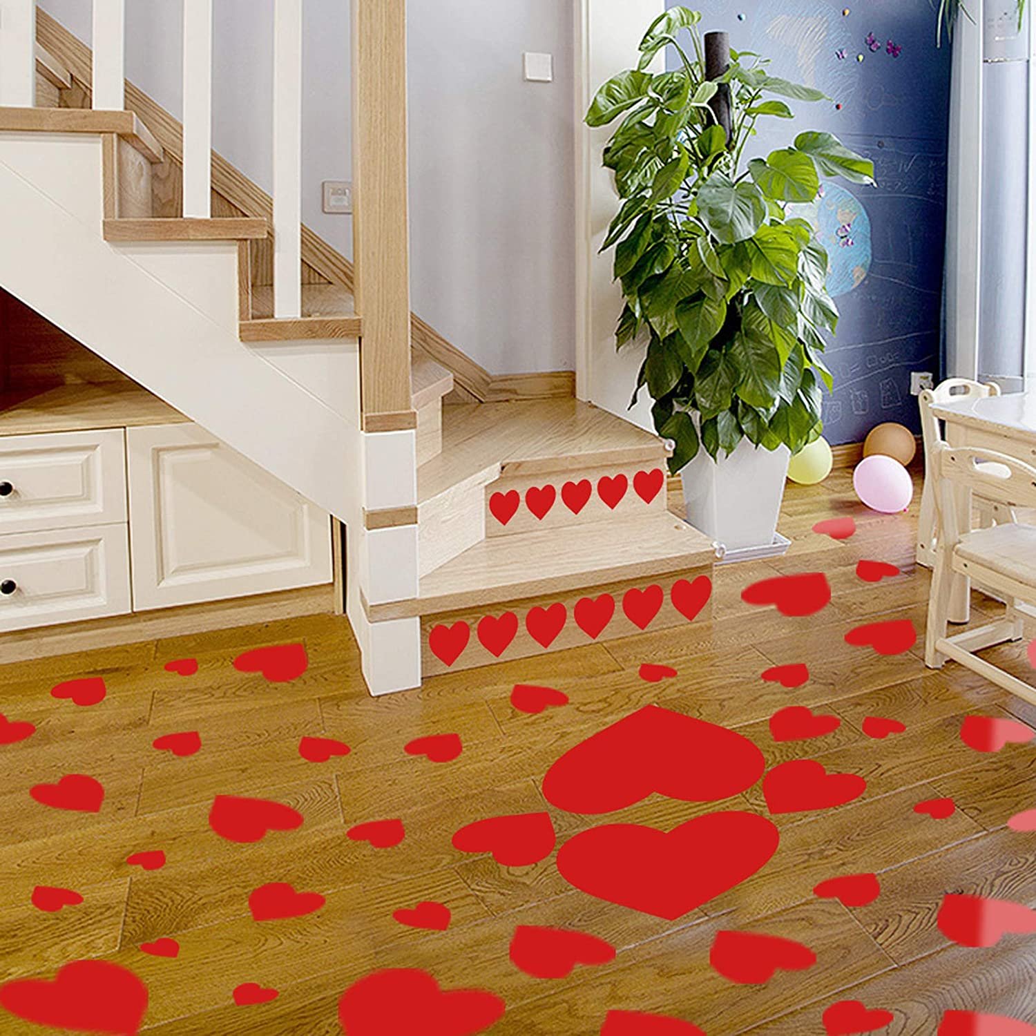 Zhejiang Xieli Valentines Day Red Heart Window Stickers Floor Decal DIY for Party Decorations