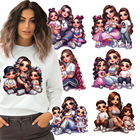 Custom Screenprint DTF Heat Transfer Chicana Mom Iron-On Sticker T-Shirt with Pattern Logo Manufactured by DTF Designs