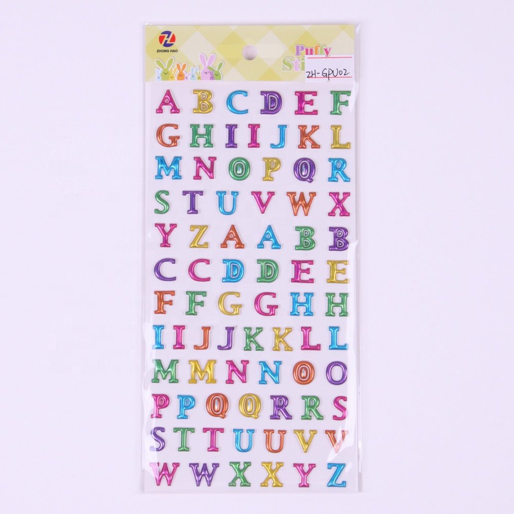 self- adhesive PVC vinyl cartoon foam stickers for gifts customized puffy stickers for kids,