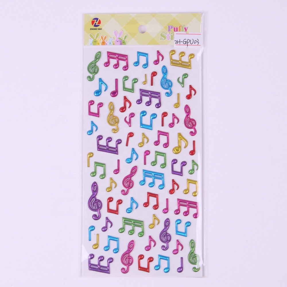 self- adhesive PVC vinyl cartoon foam stickers for gifts customized puffy stickers for kids,