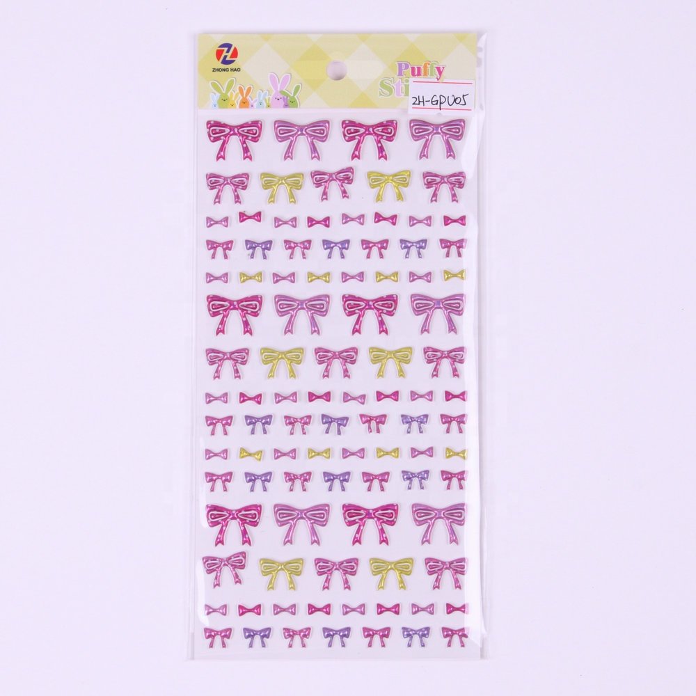 self- adhesive PVC vinyl cartoon foam stickers for gifts customized puffy stickers for kids,