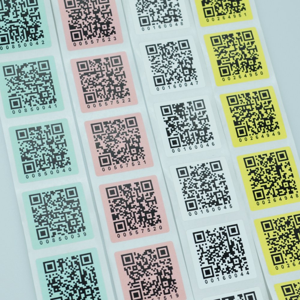 Custom printing serial consecutive number variable data bar code QR code printed label stickers