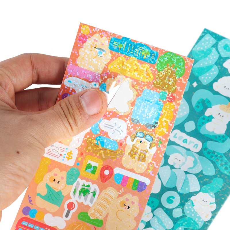 Personalized stickers Custom Printing Adhesives Vinyl Logo Glitter Kiss Cut stickers Die Cut stickers Sheet