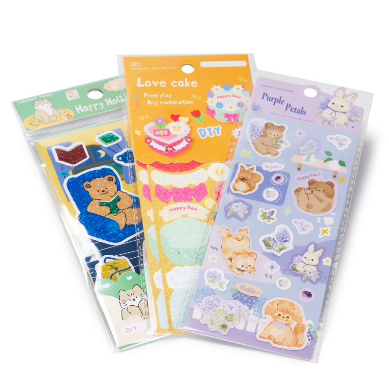 Personalized stickers Custom Printing Adhesives Vinyl Logo Glitter Kiss Cut stickers Die Cut stickers Sheet