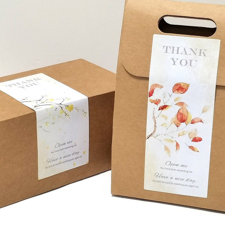 50pcs/Bag 15x6 cm Waterproof Sealing Thank You Label Sticker for Packaging Box