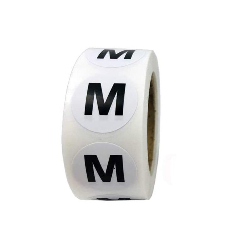 small MOQ custom Round Self Adhesive varied XS S M L XL XXL XXXL Size roll Stickers Labels for Clothing T Shirts Retail