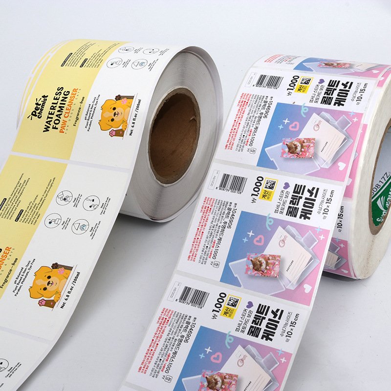 Custom Logo Sticker Label Printing Waterproof Roll Synthetic Paper Adhesive Round Logo Sticker