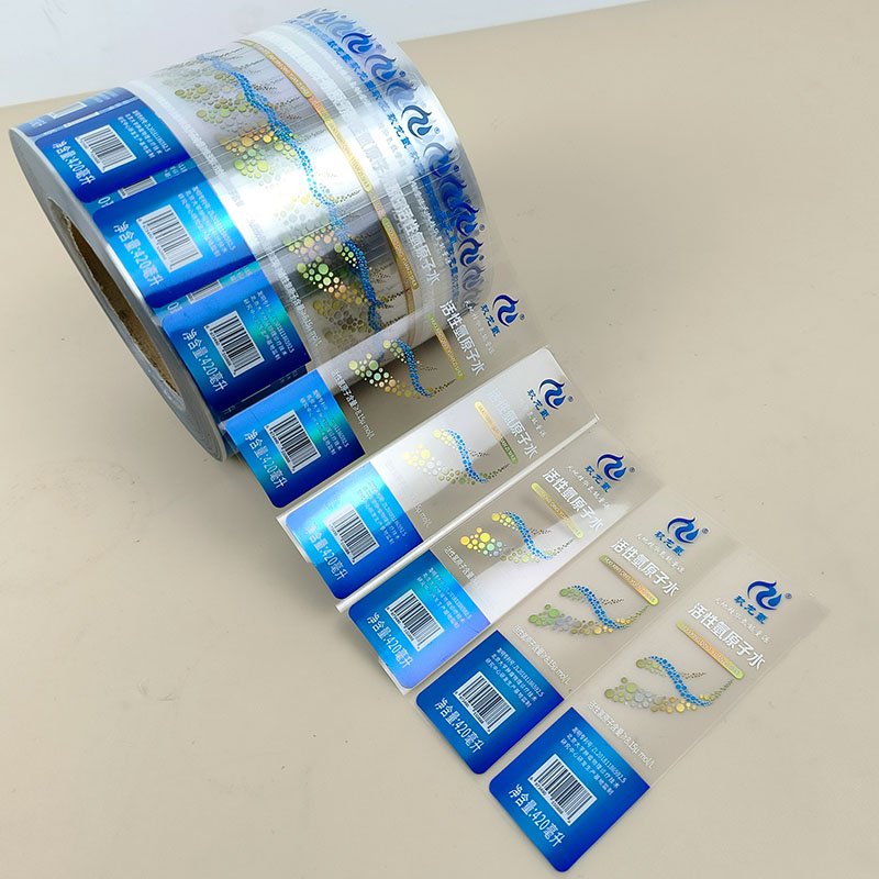 Custom Design Logo Printed Vinyl Waterproof Self Adhesive Water Juice Glass Bottle Beverage Labels Plastic Bottle Sticker