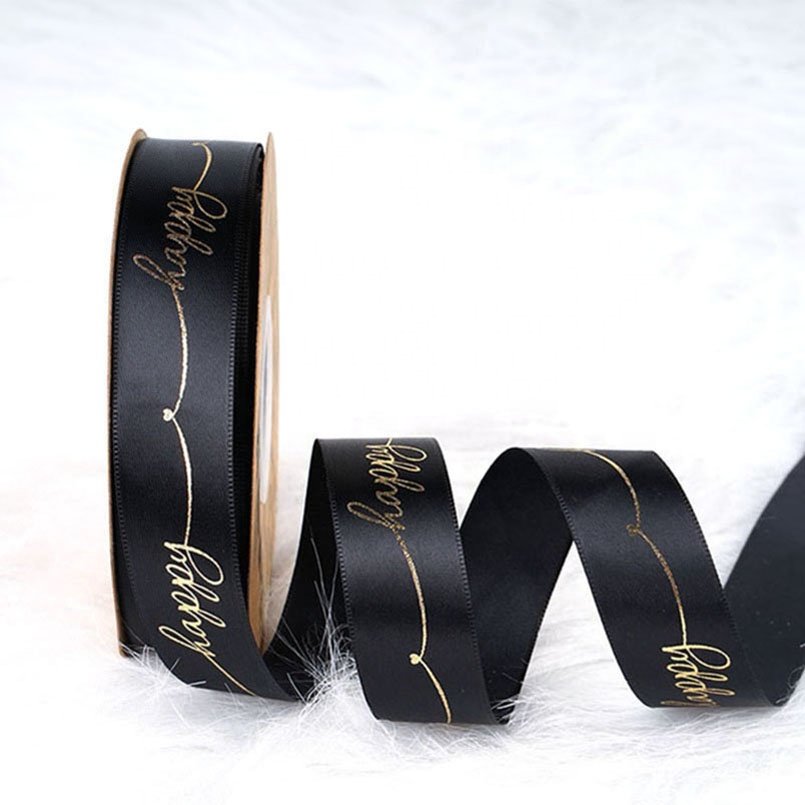 Custom Gift Box with Ribbon 100%Polyester paper box with ribbon Factory Wholesale Printed logo Satin Ribbon
